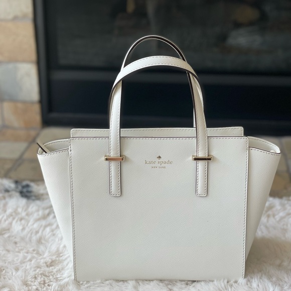 Kate Spade white leather convertible crossbody Satchel